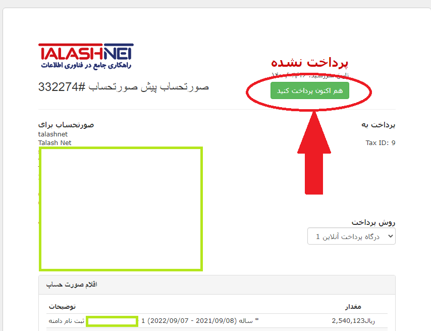 نحوه ثبت دامنه در تلاش نت