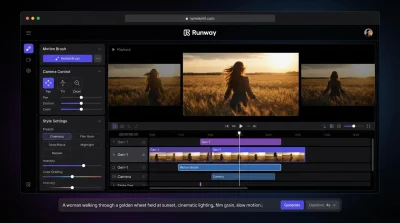 محیط نرم‌افزار Runway برای تولید و ویرایش ویدیو با هوش مصنوعی